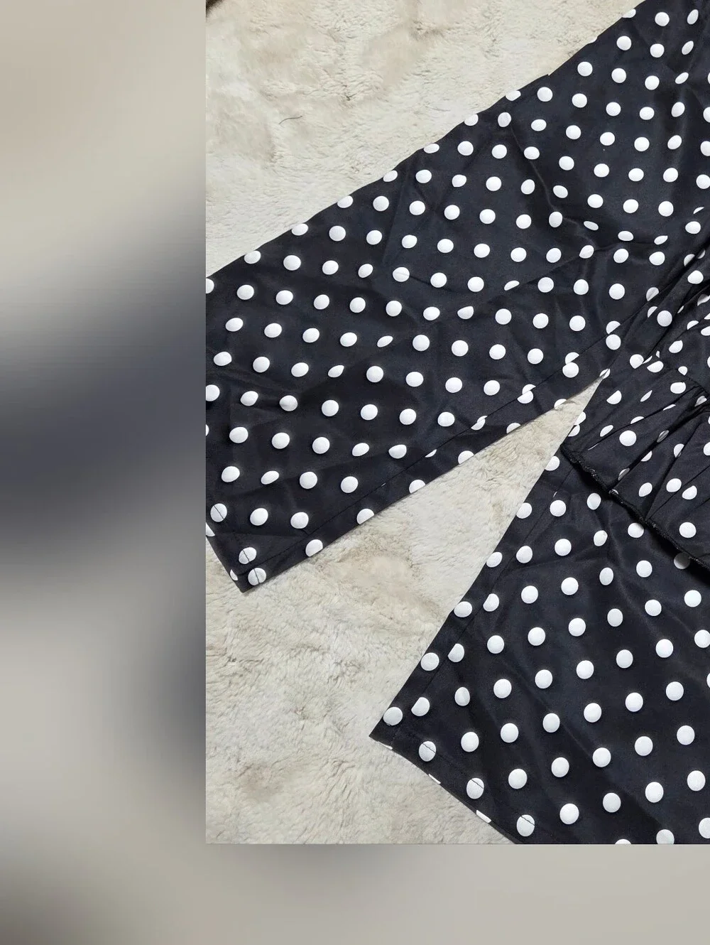 SHEIN Light Gray Polka Dot Ruffled Tank Top
